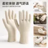 Off-white knitted gloves for women, warm and anti-slip touch screen style for autumn and winter full image